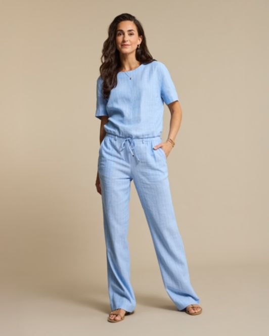 Hovedbilde Red Button, Skyler linen/viskose pinstripe, lys ...