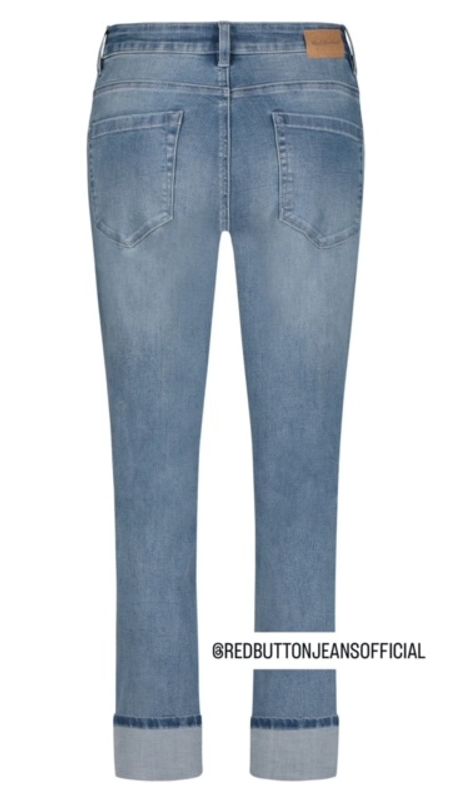 Red Button, Kate embroidered pockets, stone used