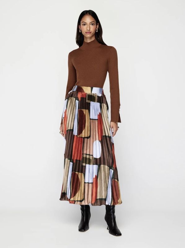 MOS - Koa pleated maxi skjørt, multicolor