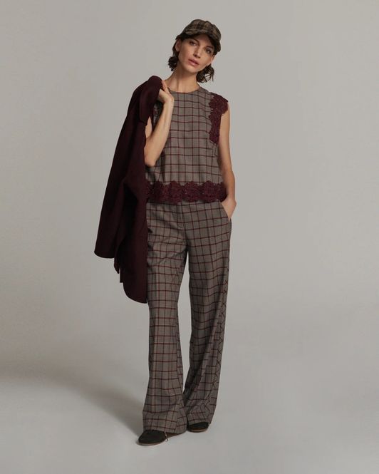 Hovedbilde Summum trousers check, burgunder