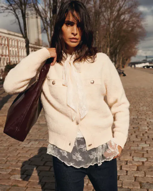 Hovedbilde Summum cardigan boucle knit, naturhvit