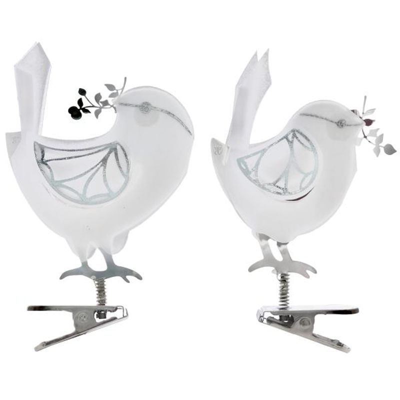 Jette Frölich, fugl med klips, 2 pk sølv