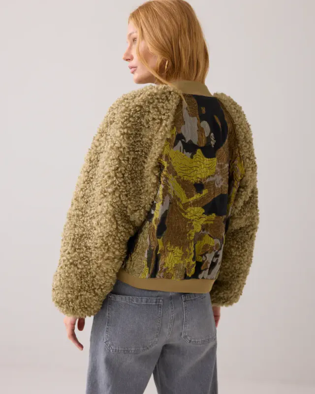 Summum Jacquard-teddy bomber, multicolor