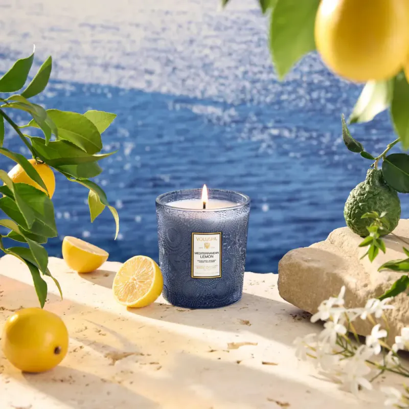 Voluspa Boxed candle blå