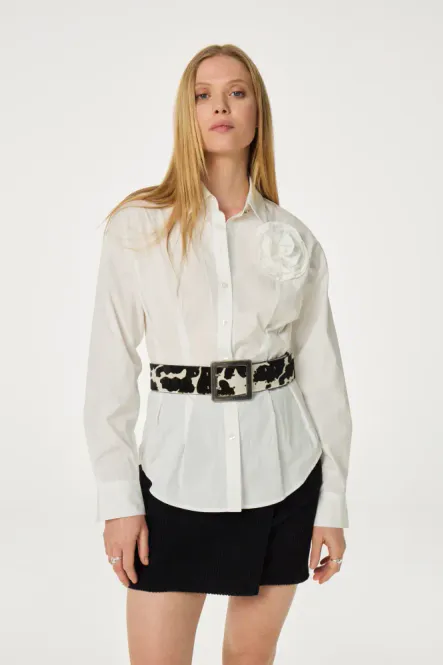 Hovedbilde Fabienne Iryna Blouse, hvit og lys stripet blå