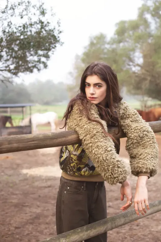 Summum Jacquard-teddy bomber, multicolor