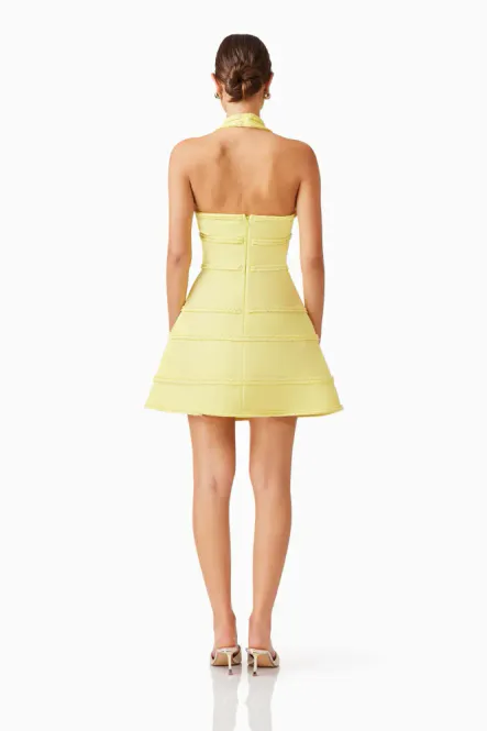 Hovedbilde Elliatt Katlyn halter mini dress, gul og sort