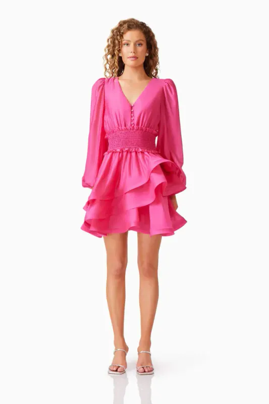 Elliat Kalani Long Sleeve Mini Dress Pink