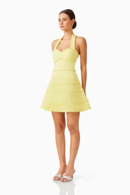 Hovedbilde Elliatt Katlyn halter mini dress, gul og sort